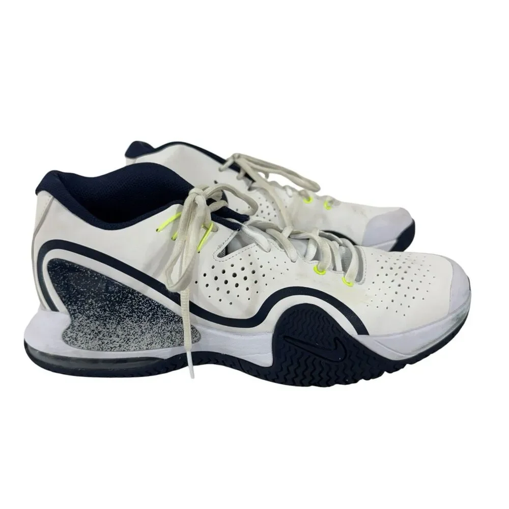 Nike Court Tech Challenge 20 Navy Hot Lime White BQ0234-103 9.5 Mens Tennis READ